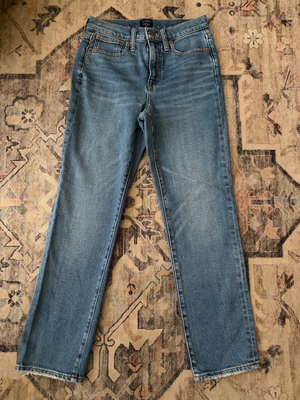 J.Crew Essential Straight Jean Womens 25 High Rise Straight Leg Light Wash Denim